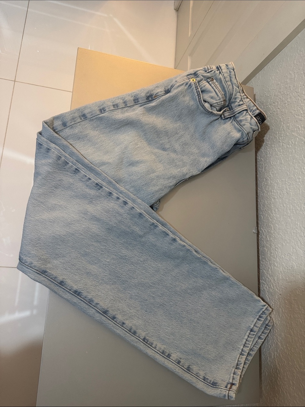 Fashion Nova Pale Blue Straight Leg Jeans